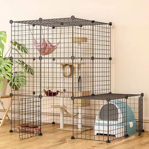 YPDOPORA Großer Haustier-Katzenkäfig DIY Innenkatzenzaun Katzenkäfig Mit Hängematte Innenkatzenzwinger Für Innenkatzen Mit Katzentoilette Bietet Platz Für 1–4 Katzen,A YPDOPORA Großer Haustier-Katzenkäfig DIY Innenkatzenzaun Katzenkäfig Mit Hängematte Innenkatzenzwinger Für Innenkatzen Mit Katzentoilette Bietet Platz Für 1–4 Katzen,A von YPDOPORA
