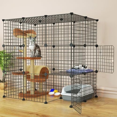 YPDOPORA Großer Haustier-Katzenkäfig DIY Innenkatzenzaun Katzenkäfig Mit Hängematte Innenkatzenzwinger Für Innenkatzen Mit Katzentoilette Bietet Platz Für 1–4 Katzen,C YPDOPORA Großer Haustier-Katzenkäfig DIY Innenkatzenzaun Katzenkäfig Mit Hängematte Innenkatzenzwinger Für Innenkatzen Mit Katzentoilette Bietet Platz Für 1–4 Katzen,C von YPDOPORA