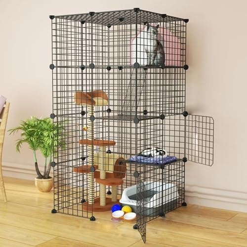YPDOPORA Großer Haustier-Katzenkäfig DIY Innenkatzenzaun Katzenkäfig Mit Hängematte Innenkatzenzwinger Für Innenkatzen Mit Katzentoilette Bietet Platz Für 1–4 Katzen,D YPDOPORA Großer Haustier-Katzenkäfig DIY Innenkatzenzaun Katzenkäfig Mit Hängematte Innenkatzenzwinger Für Innenkatzen Mit Katzentoilette Bietet Platz Für 1–4 Katzen,D von YPDOPORA