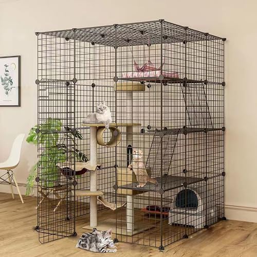 YPDOPORA Großer Haustier-Katzenkäfig DIY Innenkatzenzaun Katzenkäfig Mit Hängematte Innenkatzenzwinger Für Innenkatzen Mit Katzentoilette Bietet Platz Für 1–4 Katzen,G YPDOPORA Großer Haustier-Katzenkäfig DIY Innenkatzenzaun Katzenkäfig Mit Hängematte Innenkatzenzwinger Für Innenkatzen Mit Katzentoilette Bietet Platz Für 1–4 Katzen,G von YPDOPORA