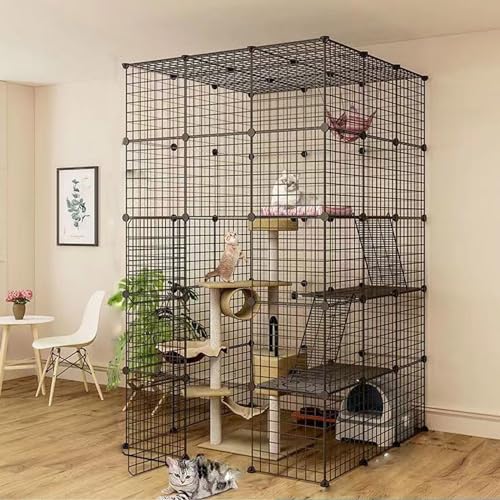 YPDOPORA Großer Haustier-Katzenkäfig DIY Innenkatzenzaun Katzenkäfig Mit Hängematte Innenkatzenzwinger Für Innenkatzen Mit Katzentoilette Bietet Platz Für 1–4 Katzen,H YPDOPORA Großer Haustier-Katzenkäfig DIY Innenkatzenzaun Katzenkäfig Mit Hängematte Innenkatzenzwinger Für Innenkatzen Mit Katzentoilette Bietet Platz Für 1–4 Katzen,H von YPDOPORA
