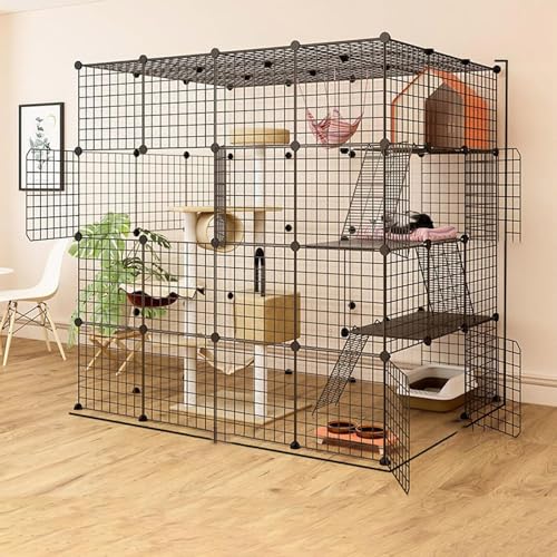 YPDOPORA Großer Haustier-Katzenkäfig DIY Innenkatzenzaun Katzenkäfig Mit Hängematte Innenkatzenzwinger Für Innenkatzen Mit Katzentoilette Bietet Platz Für 1–4 Katzen,I YPDOPORA Großer Haustier-Katzenkäfig DIY Innenkatzenzaun Katzenkäfig Mit Hängematte Innenkatzenzwinger Für Innenkatzen Mit Katzentoilette Bietet Platz Für 1–4 Katzen,I von YPDOPORA