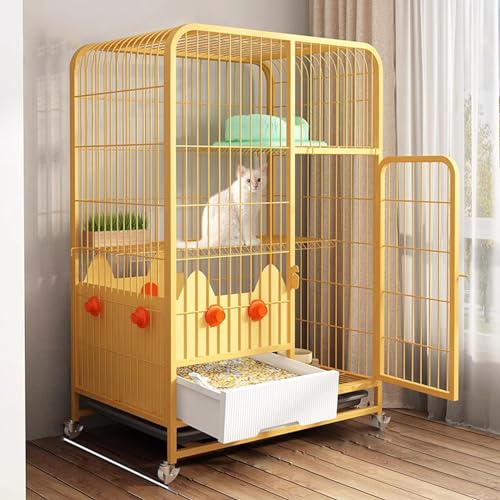 YPDOPORA Großer Katzenkäfig-Laufstall Aus Draht Mit Pop-Out-Katzentoilette Und Rädern – Kleintierkäfige, Zwingerkiste – Großer Auslaufplatz Für Chinchillas, Frettchen Und Kätzchen,C YPDOPORA Großer Katzenkäfig-Laufstall Aus Draht Mit Pop-Out-Katzentoilette Und Rädern – Kleintierkäfige, Zwingerkiste – Großer Auslaufplatz Für Chinchillas, Frettchen Und Kätzchen,C von YPDOPORA