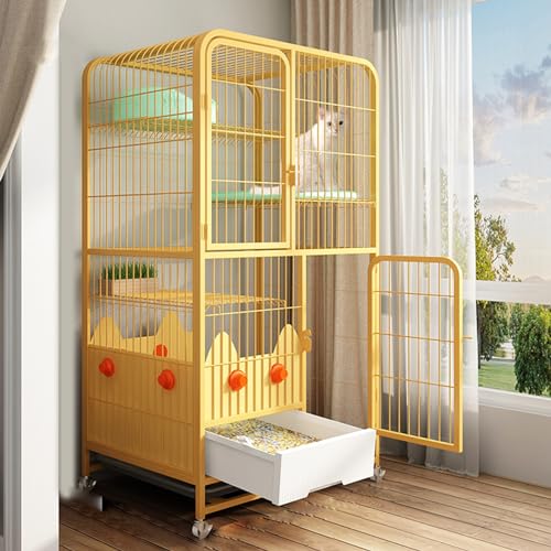 YPDOPORA Großer Katzenkäfig-Laufstall Aus Draht Mit Pop-Out-Katzentoilette Und Rädern – Kleintierkäfige, Zwingerkiste – Großer Auslaufplatz Für Chinchillas, Frettchen Und Kätzchen,D YPDOPORA Großer Katzenkäfig-Laufstall Aus Draht Mit Pop-Out-Katzentoilette Und Rädern – Kleintierkäfige, Zwingerkiste – Großer Auslaufplatz Für Chinchillas, Frettchen Und Kätzchen,D von YPDOPORA