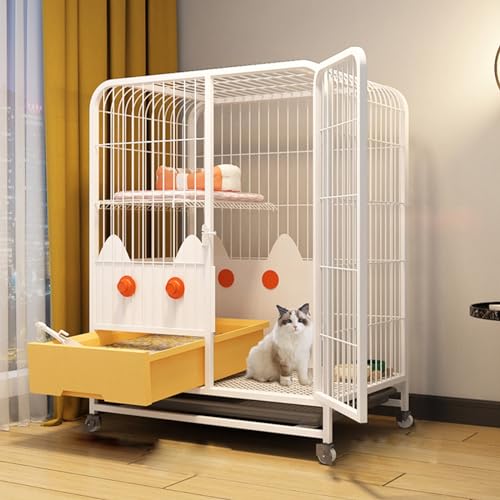 YPDOPORA Großer Katzenkäfig-Laufstall Aus Draht Mit Pop-Out-Katzentoilette Und Rädern – Kleintierkäfige, Zwingerkiste – Großer Auslaufplatz Für Chinchillas, Frettchen Und Kätzchen,J YPDOPORA Großer Katzenkäfig-Laufstall Aus Draht Mit Pop-Out-Katzentoilette Und Rädern – Kleintierkäfige, Zwingerkiste – Großer Auslaufplatz Für Chinchillas, Frettchen Und Kätzchen,J von YPDOPORA