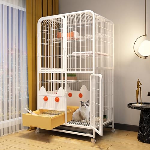 YPDOPORA Großer Katzenkäfig-Laufstall Aus Draht Mit Pop-Out-Katzentoilette Und Rädern – Kleintierkäfige, Zwingerkiste – Großer Auslaufplatz Für Chinchillas, Frettchen Und Kätzchen,T YPDOPORA Großer Katzenkäfig-Laufstall Aus Draht Mit Pop-Out-Katzentoilette Und Rädern – Kleintierkäfige, Zwingerkiste – Großer Auslaufplatz Für Chinchillas, Frettchen Und Kätzchen,T von YPDOPORA