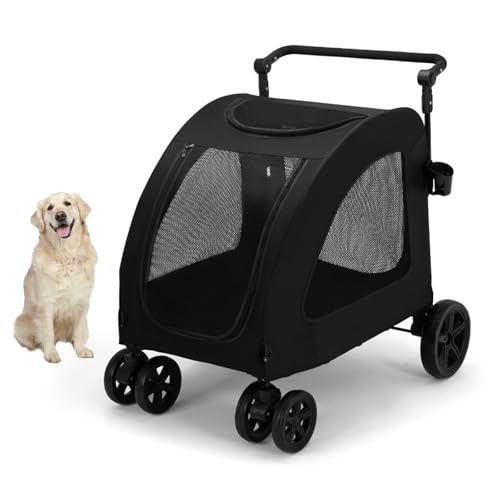 YPDOPORA Haustier-Buggy, Haustier-Buggy Für Mittelgroße Und Große Katzen Und Hunde, Buggys Für Hunde, 4-Rad-Design, Faltbarer Tragbarer Hundebuggy Mit Großer Kapazität Für Ältere Hunde,Schwarz YPDOPORA Haustier-Buggy, Haustier-Buggy Für Mittelgroße Und Große Katzen Und Hunde, Buggys Für Hunde, 4-Rad-Design, Faltbarer Tragbarer Hundebuggy Mit Großer Kapazität Für Ältere Hunde,Schwarz von YPDOPORA