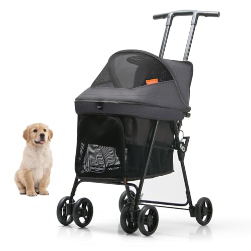 YPDOPORA Haustier-Kinderwagen Für Kleine Katzen Und Hunde, Zusammenklappbarer 3-In-1-Spazierwagen Mit 4 Rädern, Reise-Joggingwagen, Leicht, Tragbar, Bequemer Outdoor-Trolley,A YPDOPORA Haustier-Kinderwagen Für Kleine Katzen Und Hunde, Zusammenklappbarer 3-In-1-Spazierwagen Mit 4 Rädern, Reise-Joggingwagen, Leicht, Tragbar, Bequemer Outdoor-Trolley,A von YPDOPORA