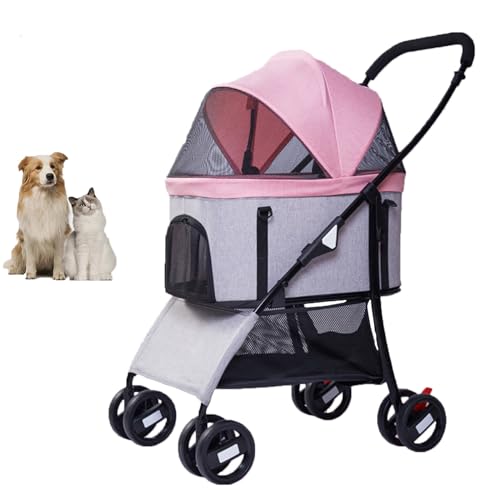 YPDOPORA Haustier-Kinderwagen Für Kleine Mittelgroße Hunde Und Katzen, Katzen-Hundekäfig, 3-In-1-Multifunktions-Hundekatzen-Jogger-Kinderwagen Mit 4 Rädern,A YPDOPORA Haustier-Kinderwagen Für Kleine Mittelgroße Hunde Und Katzen, Katzen-Hundekäfig, 3-In-1-Multifunktions-Hundekatzen-Jogger-Kinderwagen Mit 4 Rädern,A von YPDOPORA
