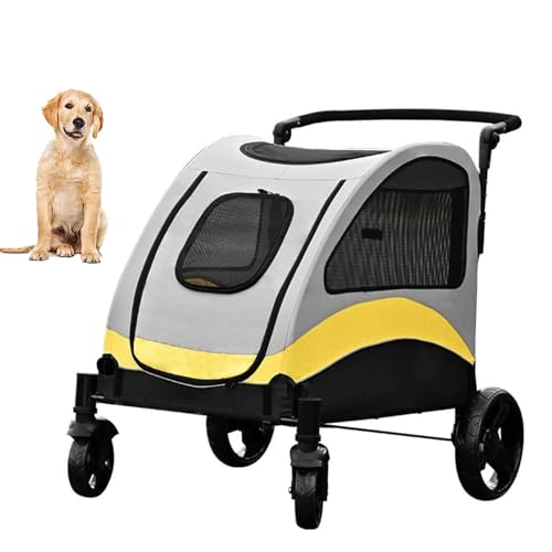 YPDOPORA Haustier-Kinderwagen Für Mittelgroße Und Große Hunde, 4 Räder, Faltbarer Haustier-Spaziergänger, Jogger Mit Verstellbarem Griff Für Reisen Und Spazierengehen YPDOPORA Haustier-Kinderwagen Für Mittelgroße Und Große Hunde, 4 Räder, Faltbarer Haustier-Spaziergänger, Jogger Mit Verstellbarem Griff Für Reisen Und Spazierengehen von YPDOPORA