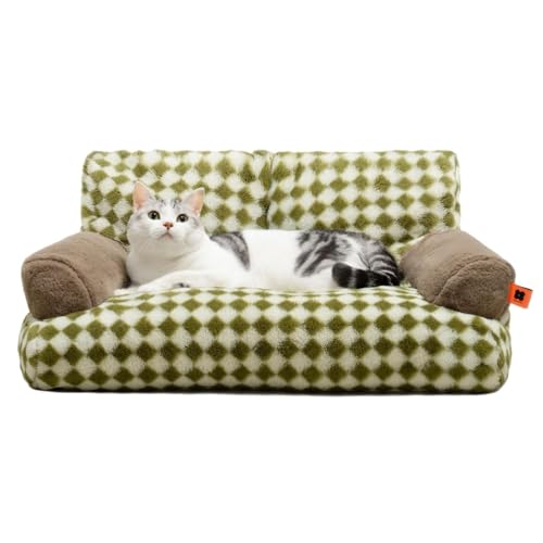 YPDOPORA Haustiercouch, Schlafsofa, Flauschige Katzencouch Für Mittelgroße Kleine Hunde & Katzen, Hundecouch Haustiersofabett Mit Abnehmbarem Waschbarem Bezug Und Rutschfester Unterseite,Grün YPDOPORA Haustiercouch, Schlafsofa, Flauschige Katzencouch Für Mittelgroße Kleine Hunde & Katzen, Hundecouch Haustiersofabett Mit Abnehmbarem Waschbarem Bezug Und Rutschfester Unterseite,Grün von YPDOPORA