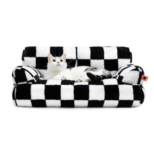 YPDOPORA Haustiercouch, Schlafsofa, Flauschige Katzencouch Für Mittelgroße Kleine Hunde & Katzen, Hundecouch Haustiersofabett Mit Abnehmbarem Waschbarem Bezug Und Rutschfester Unterseite,Schwarz YPDOPORA Haustiercouch, Schlafsofa, Flauschige Katzencouch Für Mittelgroße Kleine Hunde & Katzen, Hundecouch Haustiersofabett Mit Abnehmbarem Waschbarem Bezug Und Rutschfester Unterseite,Schwarz von YPDOPORA