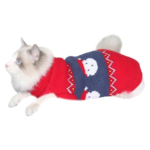 YPDOPORA Hund Weihnachtspullover Weihnachten Haustier Pullover Katze Kleidung Winter Warm Weihnachten Ragdoll Hund Katze Haustier Kätzchen Pullover Warmer Pullover Fleece,A,S von YPDOPORA