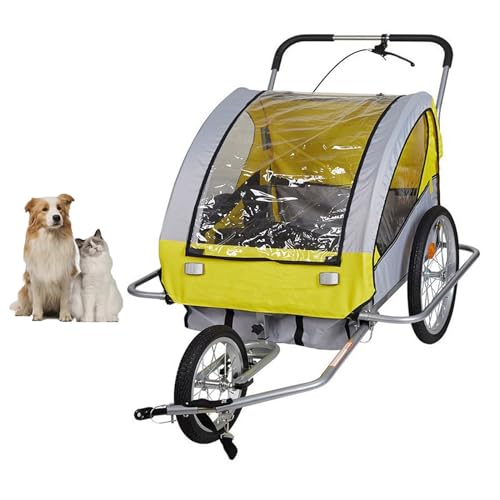 YPDOPORA Hunde-Fahrradanhänger, Haustier-Kinderwagen-Fahrradträger Mit Anhängerkupplung, Federung, Sichtflagge Und Reflektoren, 88 Pfund Tragkraft,Gelb YPDOPORA Hunde-Fahrradanhänger, Haustier-Kinderwagen-Fahrradträger Mit Anhängerkupplung, Federung, Sichtflagge Und Reflektoren, 88 Pfund Tragkraft,Gelb von YPDOPORA