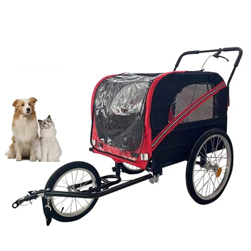 YPDOPORA Hunde-Fahrradanhänger, Haustier-Kinderwagen-Fahrradträger Mit Anhängerkupplung, Federung, Sichtflagge Und Reflektoren, 88 Pfund Tragkraft,Rot YPDOPORA Hunde-Fahrradanhänger, Haustier-Kinderwagen-Fahrradträger Mit Anhängerkupplung, Federung, Sichtflagge Und Reflektoren, 88 Pfund Tragkraft,Rot von YPDOPORA