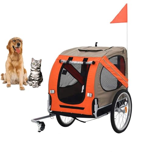 YPDOPORA Hunde-Kinderwagen, 2-In-1-Hundefahrrad Mit Reflektierendem Sicherheitslogo, Einfach Zusammenklappbar, Fahrradanhänger Und Jogger, Geeignet Für Kleine Und Mittelgroße Hunde,B YPDOPORA Hunde-Kinderwagen, 2-In-1-Hundefahrrad Mit Reflektierendem Sicherheitslogo, Einfach Zusammenklappbar, Fahrradanhänger Und Jogger, Geeignet Für Kleine Und Mittelgroße Hunde,B von YPDOPORA