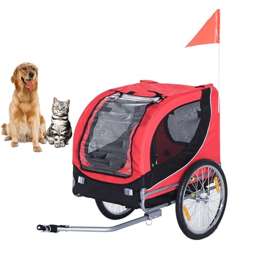 YPDOPORA Hunde-Kinderwagen, 2-In-1-Hundefahrrad Mit Reflektierendem Sicherheitslogo, Einfach Zusammenklappbar, Fahrradanhänger Und Jogger, Geeignet Für Kleine Und Mittelgroße Hunde,E von YPDOPORA