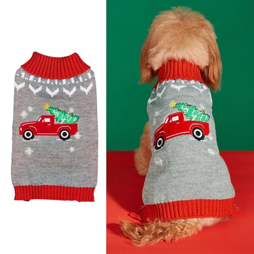 YPDOPORA Hunde-Weihnachts-Rentierweste Für Kleine Hunde, Schneeflocken-Haustierkostüme, V-Ausschnitt, Hundepullover Für Chihuahua, Yorkshire, Hundekleidung,A,M von YPDOPORA