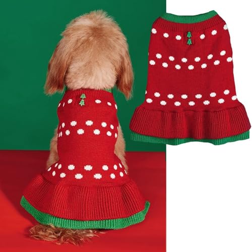 YPDOPORA Hunde-Weihnachts-Rentierweste Für Kleine Hunde, Schneeflocken-Haustierkostüme, V-Ausschnitt, Hundepullover Für Chihuahua, Yorkshire, Hundekleidung,K,M von YPDOPORA