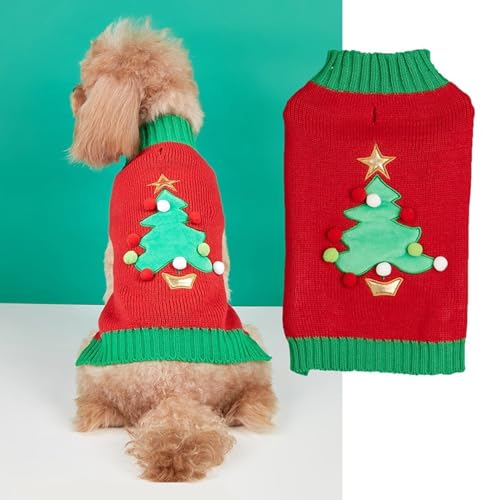 YPDOPORA Hunde-Weihnachts-Rentierweste Für Kleine Hunde, Schneeflocken-Haustierkostüme, V-Ausschnitt, Hundepullover Für Chihuahua, Yorkshire, Hundekleidung,X,M von YPDOPORA