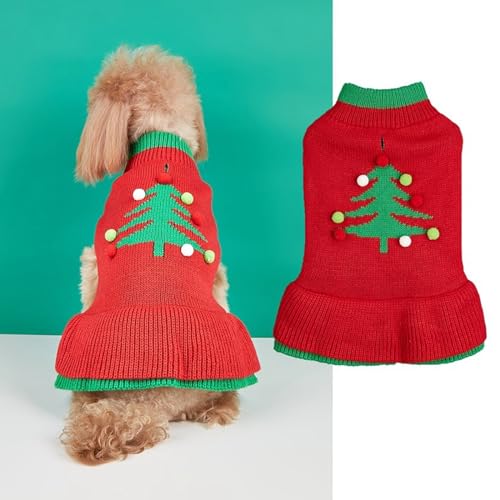 YPDOPORA Hunde-Weihnachts-Rentierweste Für Kleine Hunde, Schneeflocken-Haustierkostüme, V-Ausschnitt, Hundepullover Für Chihuahua, Yorkshire, Hundekleidung,Z,M von YPDOPORA