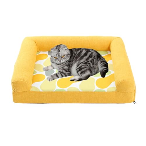 YPDOPORA Hundebett, Haustierbett Mit Abnehmbarem, Waschbarem Bezug, Hundesofabett Mit Zusätzlicher Kopf- Und Nackenstütze, Weiches Und Bequemes Katzenbett Mit Rutschfester Unterseite,Gelb,L YPDOPORA Hundebett, Haustierbett Mit Abnehmbarem, Waschbarem Bezug, Hundesofabett Mit Zusätzlicher Kopf- Und Nackenstütze, Weiches Und Bequemes Katzenbett Mit Rutschfester Unterseite,Gelb,L von YPDOPORA