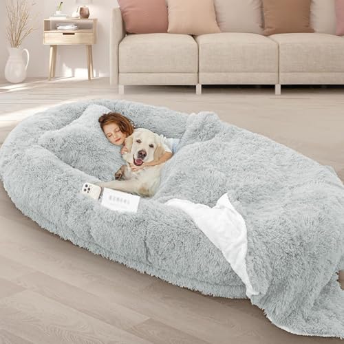 YPDOPORA Hundebett Für Menschen, Größe 180 X 114 X 30 cm, Passend Für Menschen Und Haustiere, 10 cm Dicker Memory-Schaum, Waschbar, Großes Bett, Riesiges, Übergroßes, Faltbares Hundebett,Grau YPDOPORA Hundebett Für Menschen, Größe 180 X 114 X 30 cm, Passend Für Menschen Und Haustiere, 10 cm Dicker Memory-Schaum, Waschbar, Großes Bett, Riesiges, Übergroßes, Faltbares Hundebett,Grau von YPDOPORA