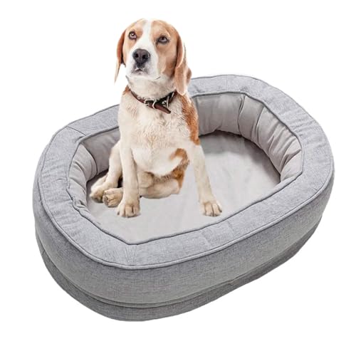 YPDOPORA Hundebetten Für Große Hunde, Donut-Hundebett, Nackenrolle, Hundesofa Mit Wasserdichtem Futter, rutschfeste Unterseite, Orthopädisches Hundebett Aus Eierschaum, Haustierbett Für Hunde,Grau,L YPDOPORA Hundebetten Für Große Hunde, Donut-Hundebett, Nackenrolle, Hundesofa Mit Wasserdichtem Futter, rutschfeste Unterseite, Orthopädisches Hundebett Aus Eierschaum, Haustierbett Für Hunde,Grau,L von YPDOPORA