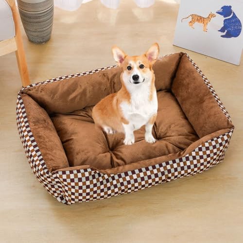 YPDOPORA Hundebetten Für Kleine Hunde, Rechteckige Katzenbetten Für Hauskatzen, Waschbares Haustierbett Mit Seiten- Und Anti-Rutsch-Unterseite Für Mittelgroße Und Kleine Hunde, Kätzchen,Braun,XL YPDOPORA Hundebetten Für Kleine Hunde, Rechteckige Katzenbetten Für Hauskatzen, Waschbares Haustierbett Mit Seiten- Und Anti-Rutsch-Unterseite Für Mittelgroße Und Kleine Hunde, Kätzchen,Braun,XL von YPDOPORA