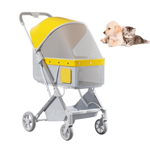 YPDOPORA Hundebuggy Mit 4 Rädern Für Mittelgroße Und Kleine Katzen Und Hunde, Faltbarer Haustierbuggy Mit 360° Drehbarem Rad, Tragbarer Reise-Welpenbuggy Mit Aufbewahrungskorb YPDOPORA Hundebuggy Mit 4 Rädern Für Mittelgroße Und Kleine Katzen Und Hunde, Faltbarer Haustierbuggy Mit 360° Drehbarem Rad, Tragbarer Reise-Welpenbuggy Mit Aufbewahrungskorb von YPDOPORA