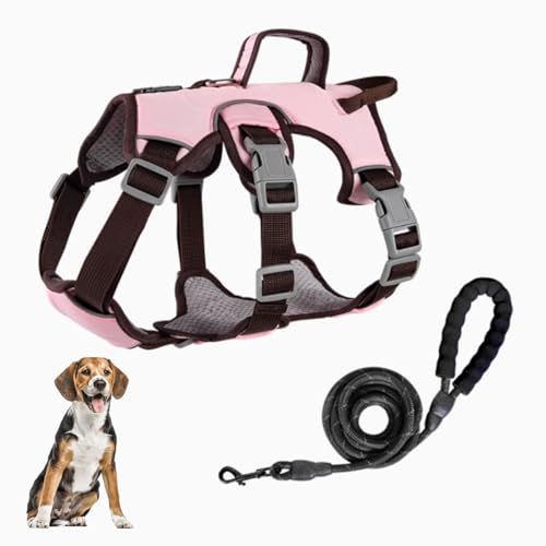 YPDOPORA Hundegeschirr, Weich Gepolstert, Mit Hebegriff Und Leinenclip, Kein Ziehen, Ausbruchsicher, Reflektierendes Haustiergeschirr, Verstellbare Hundeleine Für Kleine Und Mittelgroße Hunde,Rosa,M YPDOPORA Hundegeschirr, Weich Gepolstert, Mit Hebegriff Und Leinenclip, Kein Ziehen, Ausbruchsicher, Reflektierendes Haustiergeschirr, Verstellbare Hundeleine Für Kleine Und Mittelgroße Hunde,Rosa,M von YPDOPORA