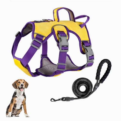 YPDOPORA Hundegeschirr, Weich Gepolstert, Mit Hebegriff Und Leinenclip, Kein Ziehen, Ausbruchsicher, Reflektierendes Haustiergeschirr, Verstellbare Hundeleine Für Kleine Und Mittelgroße Hunde,Gelb,M YPDOPORA Hundegeschirr, Weich Gepolstert, Mit Hebegriff Und Leinenclip, Kein Ziehen, Ausbruchsicher, Reflektierendes Haustiergeschirr, Verstellbare Hundeleine Für Kleine Und Mittelgroße Hunde,Gelb,M von YPDOPORA