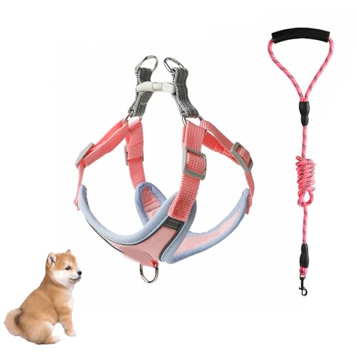 YPDOPORA Hundegeschirr Ohne Ziehen, Verstellbares Welpengeschirr Mit 2 Leinenclips, Ultrakomfortables Gepolstertes Hundewestengeschirr, Reflektierendes Hundegeschirr Für Hunde,Rosa,XL YPDOPORA Hundegeschirr Ohne Ziehen, Verstellbares Welpengeschirr Mit 2 Leinenclips, Ultrakomfortables Gepolstertes Hundewestengeschirr, Reflektierendes Hundegeschirr Für Hunde,Rosa,XL von YPDOPORA
