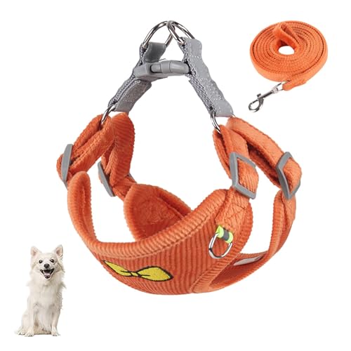 YPDOPORA Hundegeschirr Und Leine Set, Welpenweste, Weiche Reflektorstreifen, Katzenhalfter, Einfaches Gehen, Verstellbar Für Kleine, Mittelgroße Hunde, Katzen, Kätzchen, Welpen, Tiere,Orange,L YPDOPORA Hundegeschirr Und Leine Set, Welpenweste, Weiche Reflektorstreifen, Katzenhalfter, Einfaches Gehen, Verstellbar Für Kleine, Mittelgroße Hunde, Katzen, Kätzchen, Welpen, Tiere,Orange,L von YPDOPORA