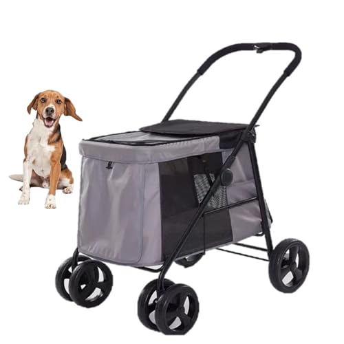YPDOPORA Hundekäfig-Jogger-Kinderwagen, Haustier-Kinderwagen Mit 4 Rädern Und Atmungsaktivem Netzgewebe, Mit Einem klick Zusammenklappbar, Mit Aufbewahrungstasche Auf Der Rückseite YPDOPORA Hundekäfig-Jogger-Kinderwagen, Haustier-Kinderwagen Mit 4 Rädern Und Atmungsaktivem Netzgewebe, Mit Einem klick Zusammenklappbar, Mit Aufbewahrungstasche Auf Der Rückseite von YPDOPORA