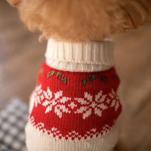 YPDOPORA Hundekleidung, Hundekleidung, Hundepullover, Weich, Dick, Warm, Leicht, Gestrickt, Bequeme Haustierkleidung Für Kleine, Mittelgroße Hunde Und Katzen,Weiß,M von YPDOPORA