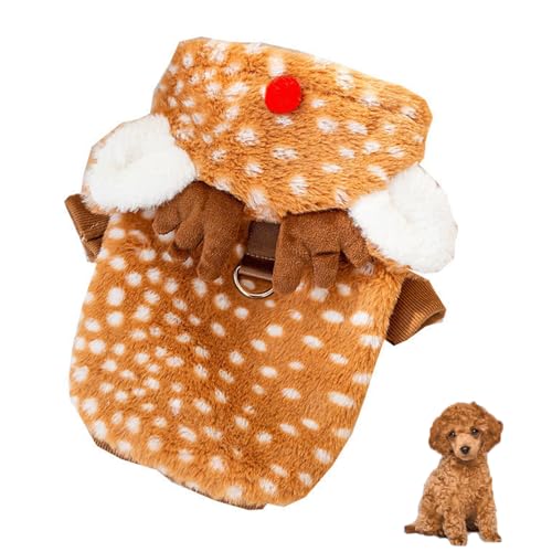YPDOPORA Hundekleidung, Hundepullover, Kapuzen-Sweatshirt Für Winter, Herbst, Frühling, Zweibeiniges Süßes Elch-Hundekostüm Mit Loch Für Die Leine Für Kleine Hunde, Welpen, Kätzchen,L YPDOPORA Hundekleidung, Hundepullover, Kapuzen-Sweatshirt Für Winter, Herbst, Frühling, Zweibeiniges Süßes Elch-Hundekostüm Mit Loch Für Die Leine Für Kleine Hunde, Welpen, Kätzchen,L von YPDOPORA