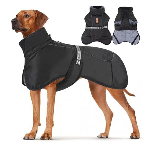YPDOPORA Hundemäntel Für Große Hunde, Wasserdicht, Für Den Winter, Dicke, Warme, Reflektierende Hundejacke, Weiche Haustierjackenweste Für Den Winter, Pufferjacke Für Haustiere Mit D-Ring,Schwarz,4XL YPDOPORA Hundemäntel Für Große Hunde, Wasserdicht, Für Den Winter, Dicke, Warme, Reflektierende Hundejacke, Weiche Haustierjackenweste Für Den Winter, Pufferjacke Für Haustiere Mit D-Ring,Schwarz,4XL von YPDOPORA