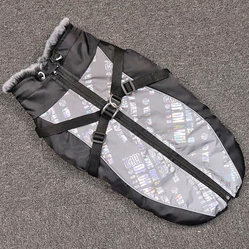 YPDOPORA Hundemäntel Für Große Hunde, Wasserdicht, Für Den Winter, Kuschelige Rollkragenjacke Für Hunde, wasserdichte, Reflektierende Haustierjacke Mit Verstellbarem Reißverschluss,Weiß,3XL von YPDOPORA