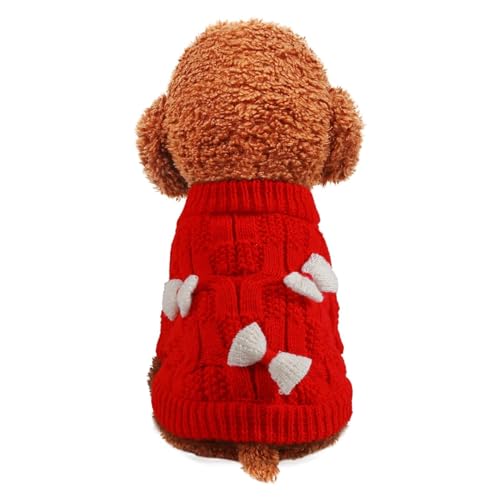 YPDOPORA Hundemantel, Hundepullover, Hundestrickjacke, Hundekleidung, Herbst Und Winter, Fleece, Warm, Teddybär, Schleife, Weste, Hundefleecepullover, Winddichter Hundemantel,B,XL von YPDOPORA