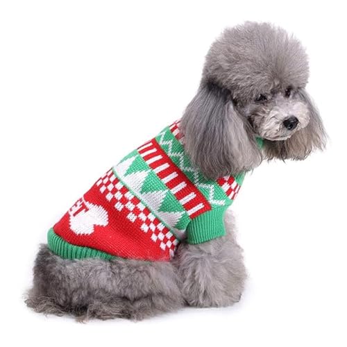 YPDOPORA Hundepullover, Weihnachts-Cartoon-Rentier-Pullover, Haustierkleidung, Bekleidung Und Accessoires Für Kleine Hunde,A,L von YPDOPORA