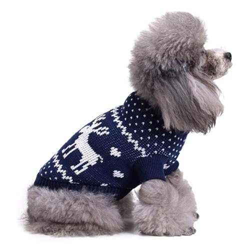 YPDOPORA Hundepullover, Weihnachts-Cartoon-Rentier-Pullover, Haustierkleidung, Bekleidung Und Accessoires Für Kleine Hunde,J,XXL von YPDOPORA