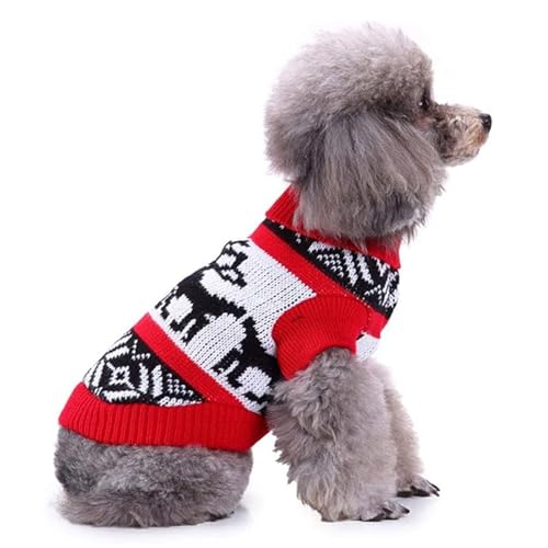 YPDOPORA Hundepullover, Weihnachts-Cartoon-Rentier-Pullover, Haustierkleidung, Bekleidung Und Accessoires Für Kleine Hunde,Q,L von YPDOPORA