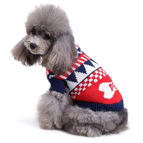 YPDOPORA Hundepullover, Weihnachts-Cartoon-Rentier-Pullover, Haustierkleidung, Bekleidung Und Accessoires Für Kleine Hunde,U,L von YPDOPORA