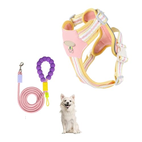 YPDOPORA Hundewestengeschirr Für Kleine Hunde, Anti-Zug-Hundegeschirr Mit 2 Leinenclips, Reflektierende Verstellbare Welpenweste, Easy Walk-Hundegeschirr Für Kleine Hunde,Rosa,L YPDOPORA Hundewestengeschirr Für Kleine Hunde, Anti-Zug-Hundegeschirr Mit 2 Leinenclips, Reflektierende Verstellbare Welpenweste, Easy Walk-Hundegeschirr Für Kleine Hunde,Rosa,L von YPDOPORA