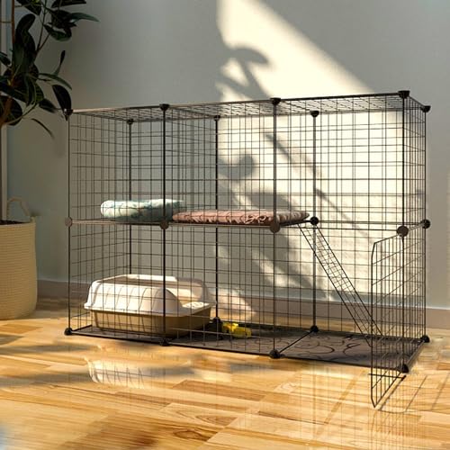 YPDOPORA Indoor-Katzenkäfig, 2 Etagen, Kätzchenkäfig, Haus, Katzengehege, Frettchenkäfig, DIY, Haustier-Laufstall, Abnehmbarer Metallzwinger,F YPDOPORA Indoor-Katzenkäfig, 2 Etagen, Kätzchenkäfig, Haus, Katzengehege, Frettchenkäfig, DIY, Haustier-Laufstall, Abnehmbarer Metallzwinger,F von YPDOPORA