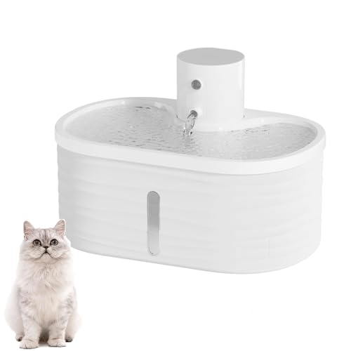 YPDOPORA Kabelloser Katzentrinkbrunnen, Leiser Haustierbrunnen Mit Pumpe Und Bewegungssensor, 2,5 L/84 Oz Batteriebetriebener Wasserspender, Stromgetrenntes Design, Leicht Zu Reinigen von YPDOPORA