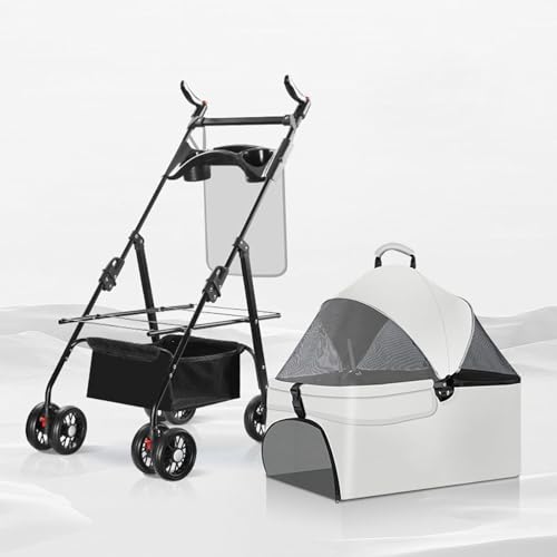 YPDOPORA Katzen-/Hundewagen Für Kleine/Mittelgroße Haustiere, Abnehmbarer 2-In-1-Haustierwagen, 360°-Universal-Hundewagen Mit Bremsvorrichtung, Zusammenklappbarer Aufbewahrung,Grau YPDOPORA Katzen-/Hundewagen Für Kleine/Mittelgroße Haustiere, Abnehmbarer 2-In-1-Haustierwagen, 360°-Universal-Hundewagen Mit Bremsvorrichtung, Zusammenklappbarer Aufbewahrung,Grau von YPDOPORA