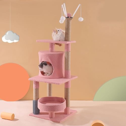YPDOPORA Katzenbaum, Katzenturm, All-In-One-Katzenhaus Mit Mehreren Schichten, Turm Für Kleine Katzen Mit Sprungplattform, Bequemer Plüschwohnung Und Sisalsäule Für Den Innenbereich,Rosa YPDOPORA Katzenbaum, Katzenturm, All-In-One-Katzenhaus Mit Mehreren Schichten, Turm Für Kleine Katzen Mit Sprungplattform, Bequemer Plüschwohnung Und Sisalsäule Für Den Innenbereich,Rosa von YPDOPORA