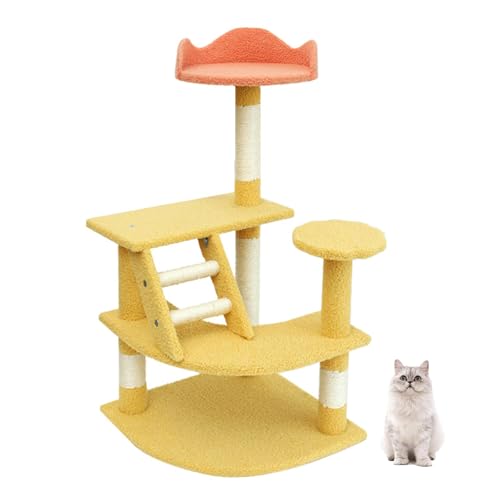 YPDOPORA Katzenbaum, Katzenturm Für Hauskatzen, Mehrstufiger Katzenkratzbaum Mit Katzentoiletten, Leitern, Pfosten Und Sitzstangen Aus Plüsch Für Kätzchen Und Große Katzen,Gelb YPDOPORA Katzenbaum, Katzenturm Für Hauskatzen, Mehrstufiger Katzenkratzbaum Mit Katzentoiletten, Leitern, Pfosten Und Sitzstangen Aus Plüsch Für Kätzchen Und Große Katzen,Gelb von YPDOPORA
